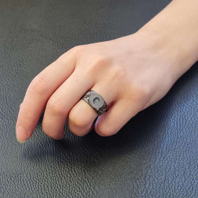 Sterling Silver Monogram Q Bold Alphabet Women Ring