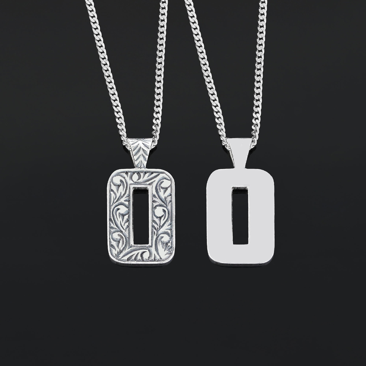 Sterling Silver Special Design Monogram Letter O Necklace