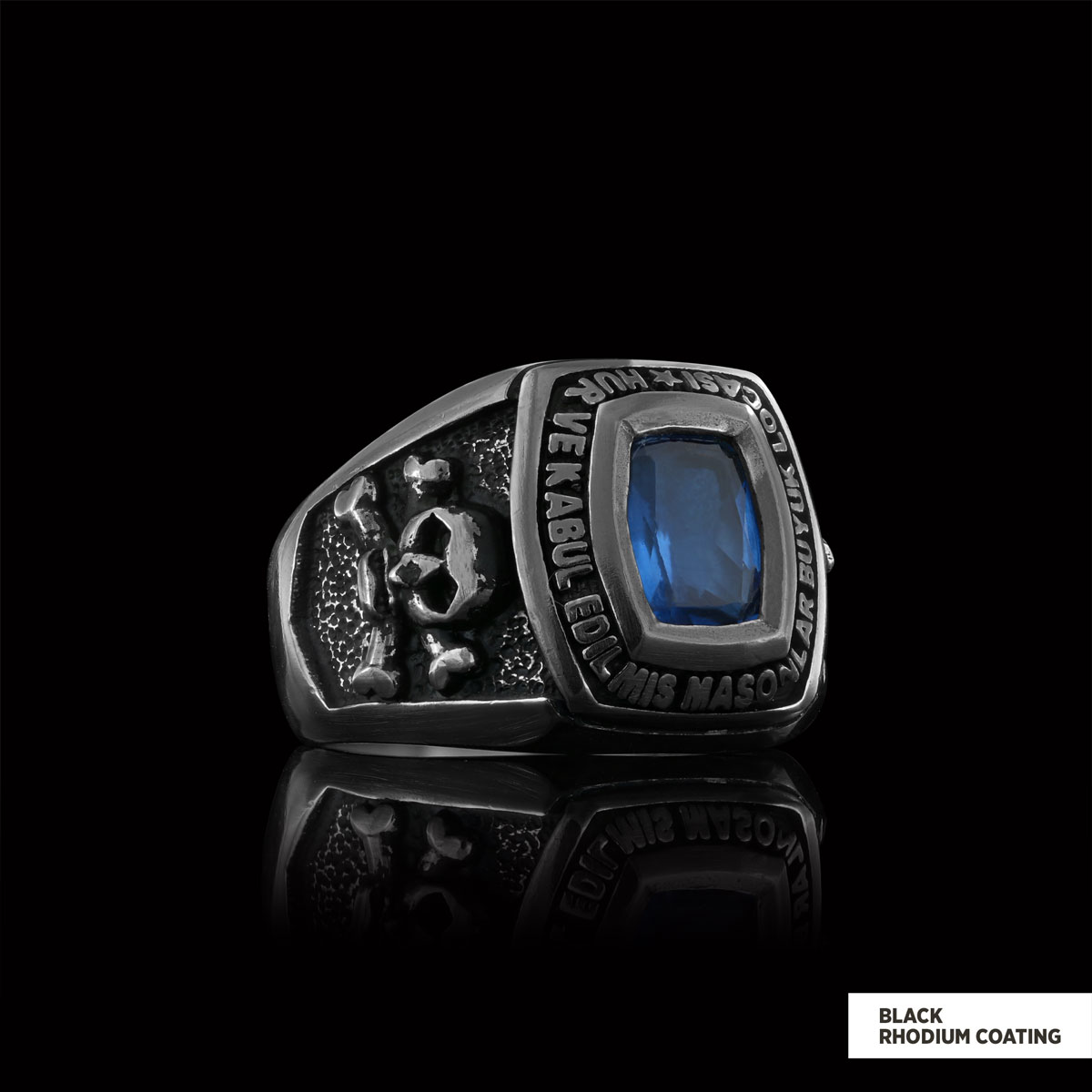 Stone Wiht Silver Masonic Ring, Signet Mason Ring, Mason Jewelry, Custom Mason Ring