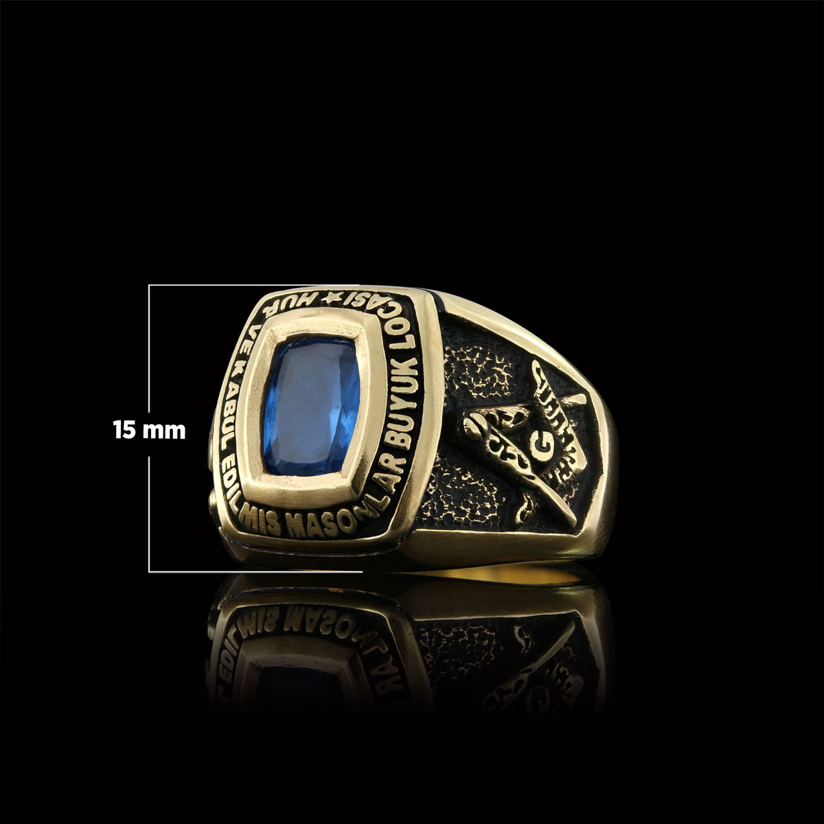 Stone Wiht Silver Masonic Ring, Signet Mason Ring, Mason Jewelry, Custom Mason Ring