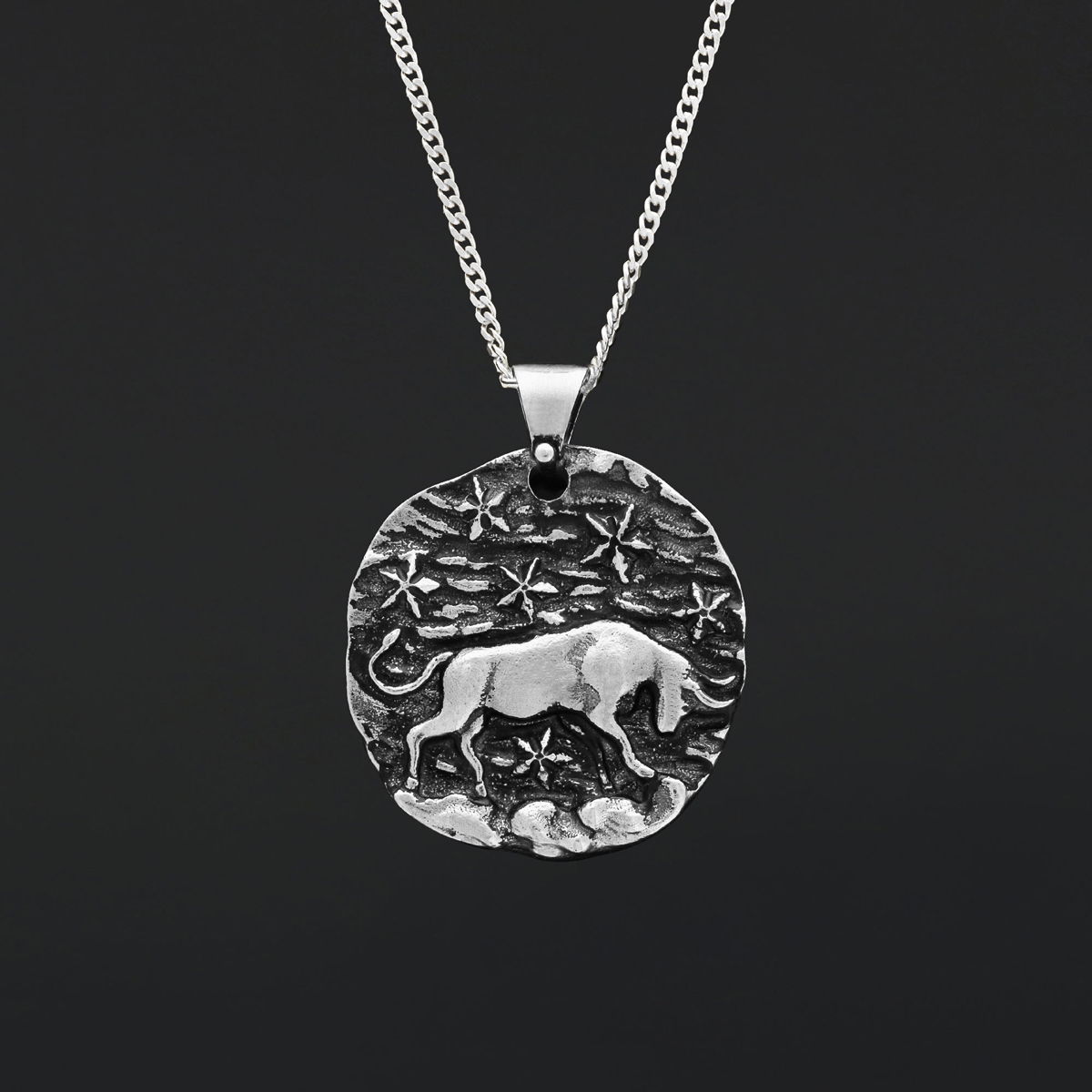 Taurus Zodiac Pendant, Star Sign Necklace, Astrological Jewelry