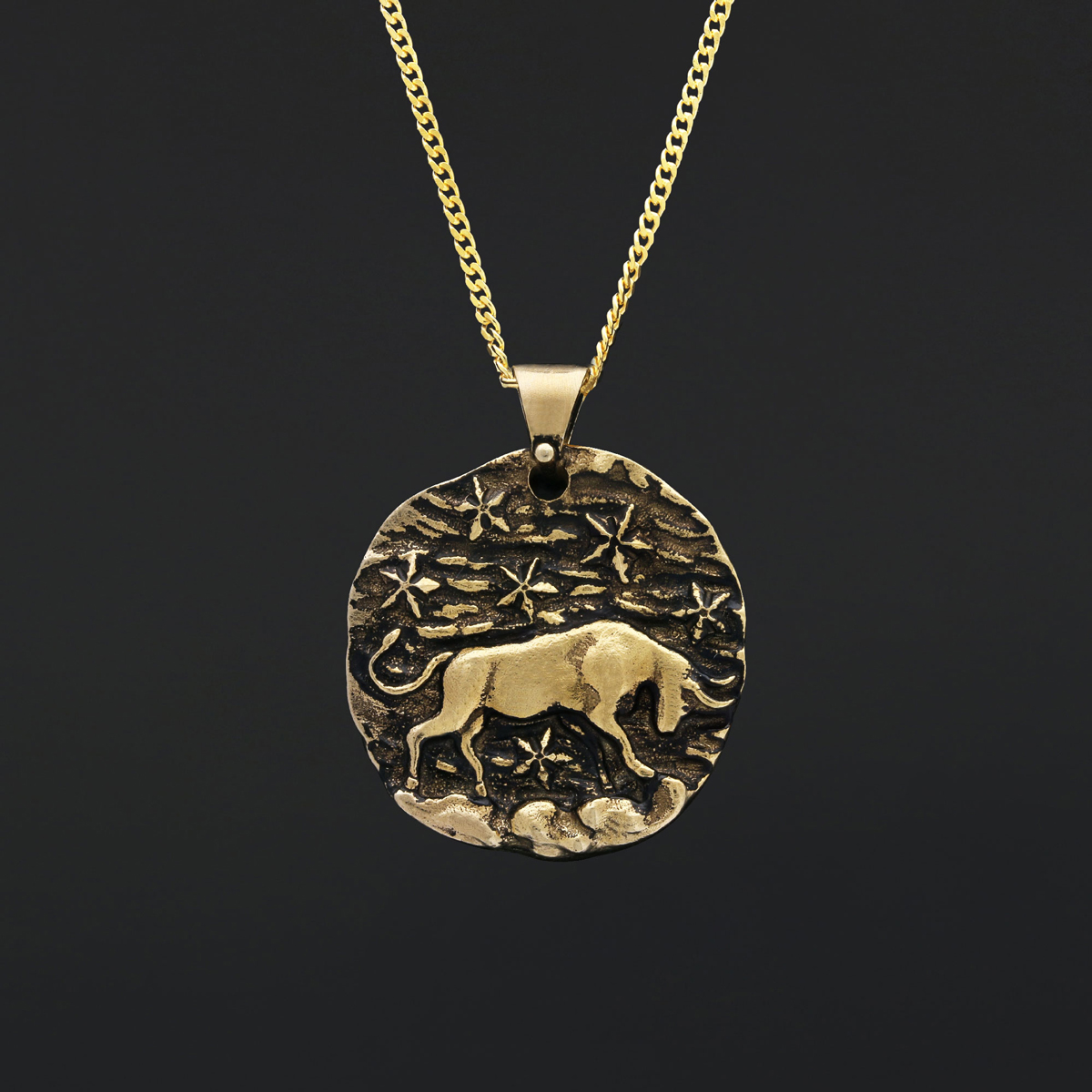 Taurus Zodiac Pendant, Star Sign Necklace, Astrological Jewelry