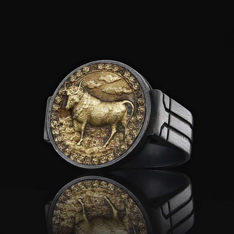 Taurus Zodiac Round Ring