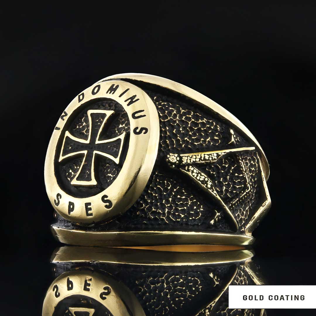 Templar Cross Silver Masonic Ring, Unique Embellished Design for Master Masons