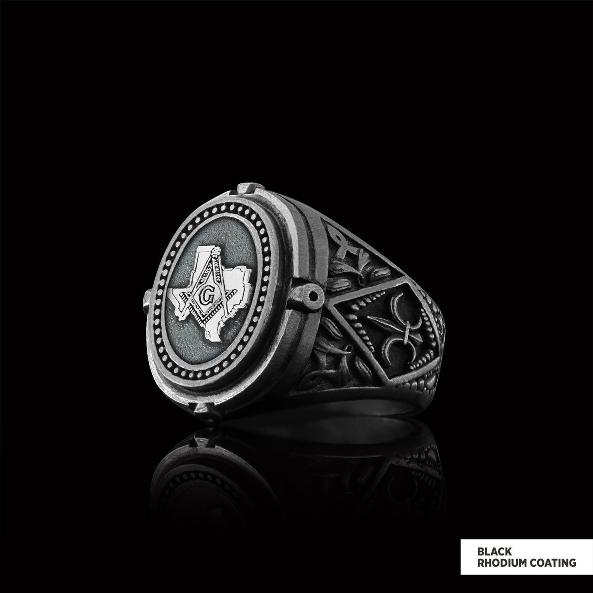 Texas Masonic Ring, Freemasonic Ring, Master Mason Ring, Elegant Masonic Ring