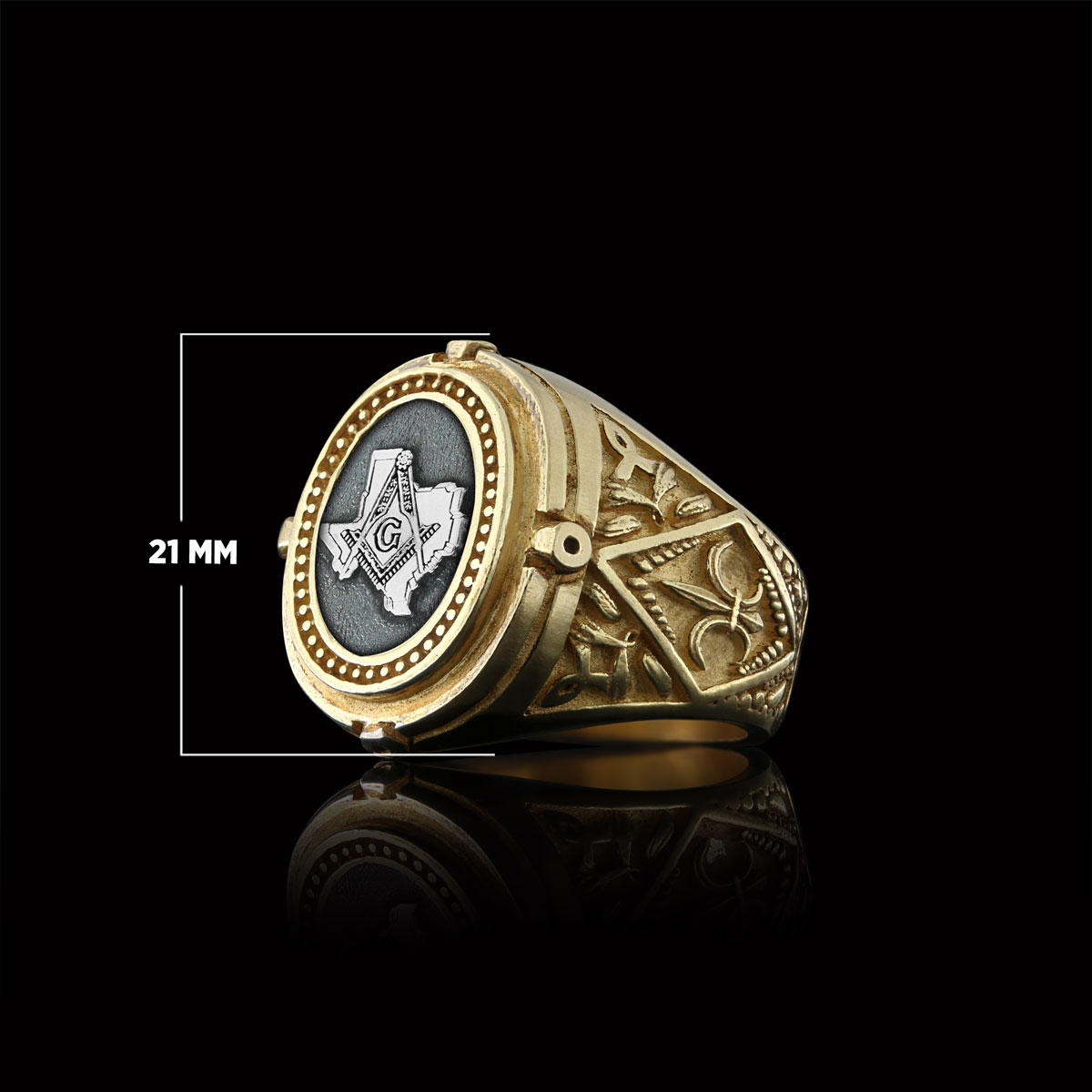 Texas Masonic Ring, Freemasonic Ring, Master Mason Ring, Elegant Masonic Ring