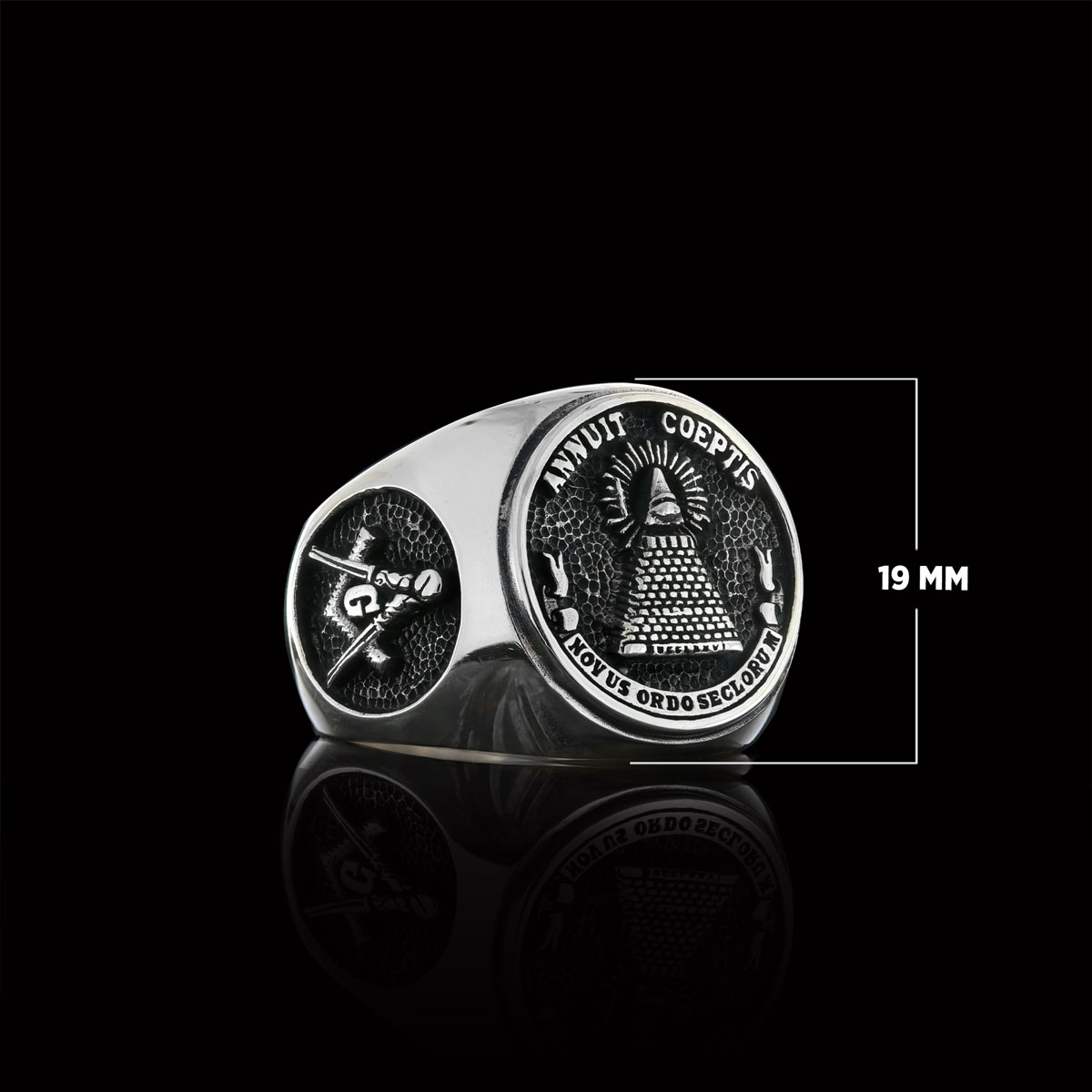 The Eye Masonic Round Ring, Signet Mason Ring, Mason Jewelry