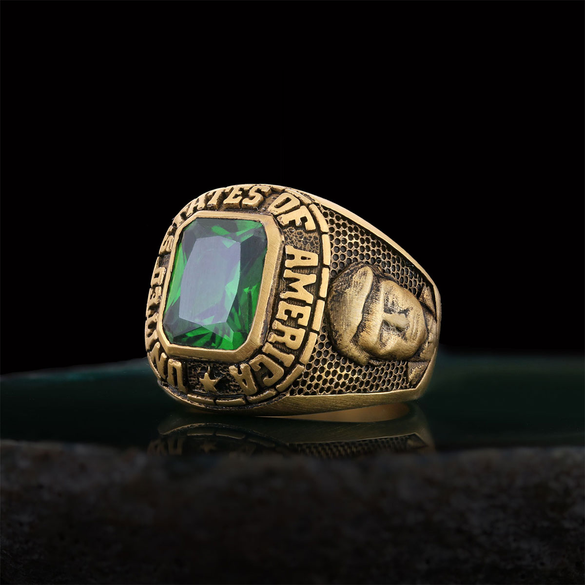 Donald J. Trump Ring With Stone, Trump Face Ring with Stone, Supporter Jewelry