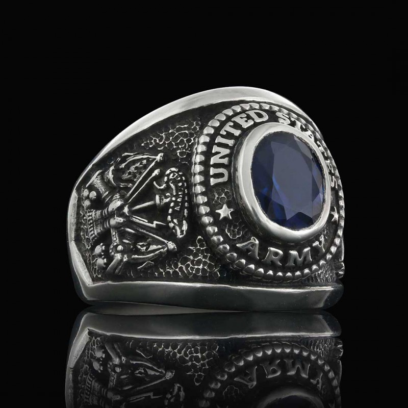 US Army Blue Stone Ring