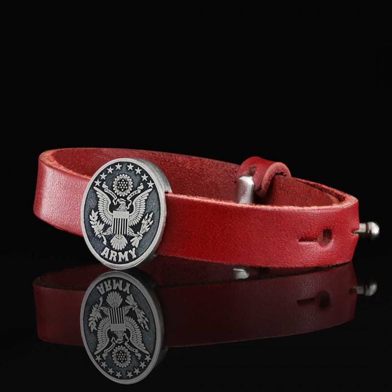 US Army Leather Bracelet