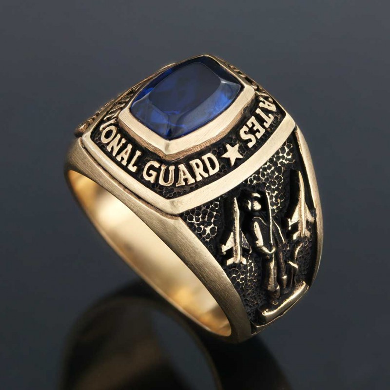 US National Guard Blue Stone Ring
