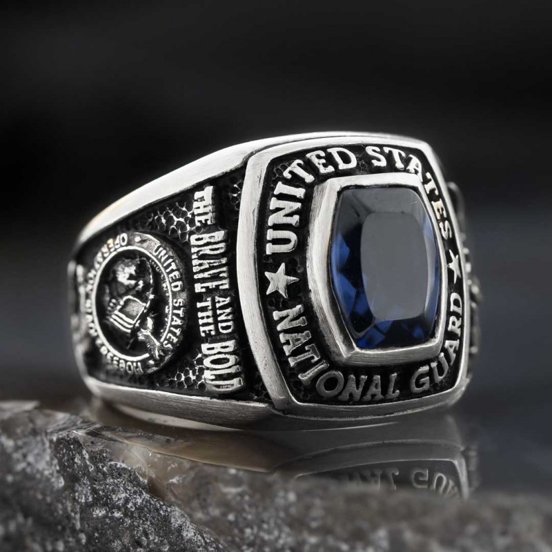 US National Guard Blue Stone Ring