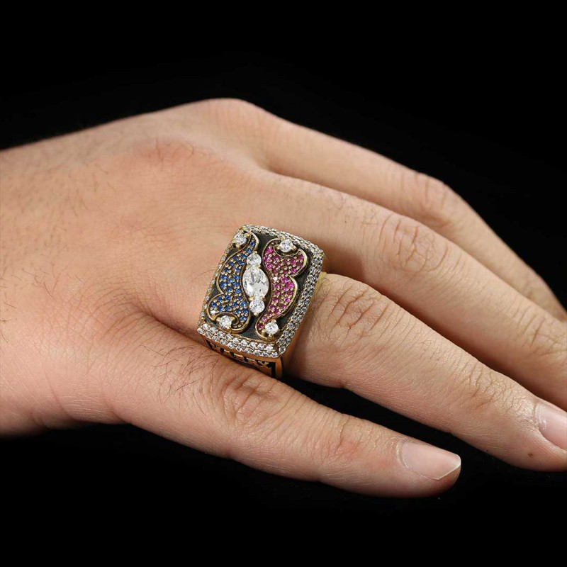 Unique Design Handmade With Stone Big Ring