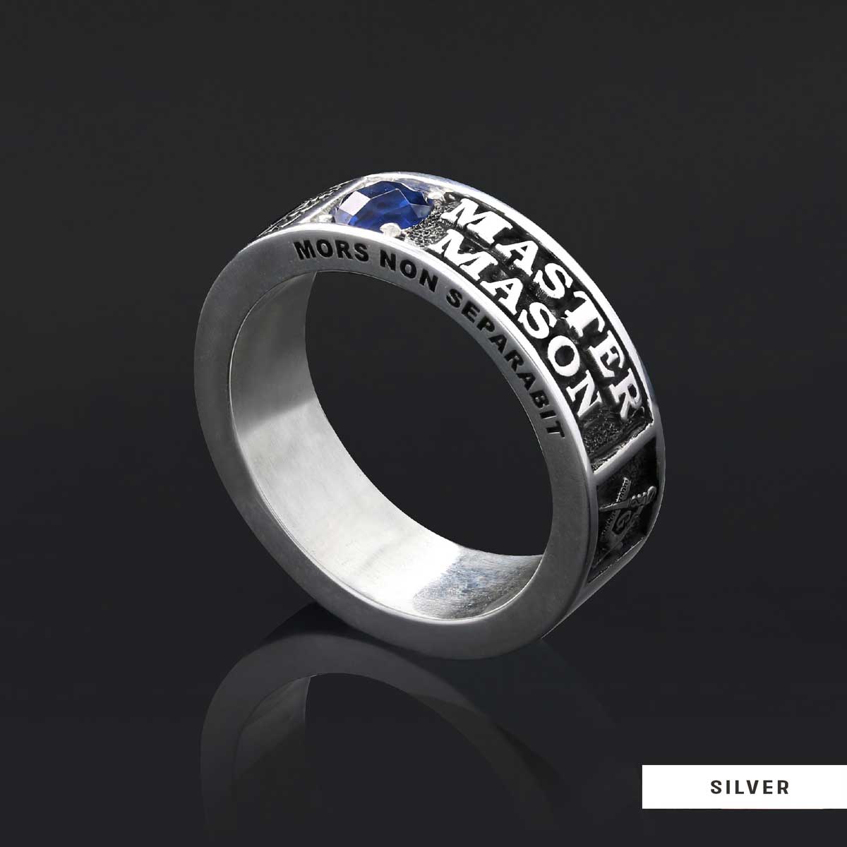 Unique Design Sterling Silver Master Mason Class Band Ring