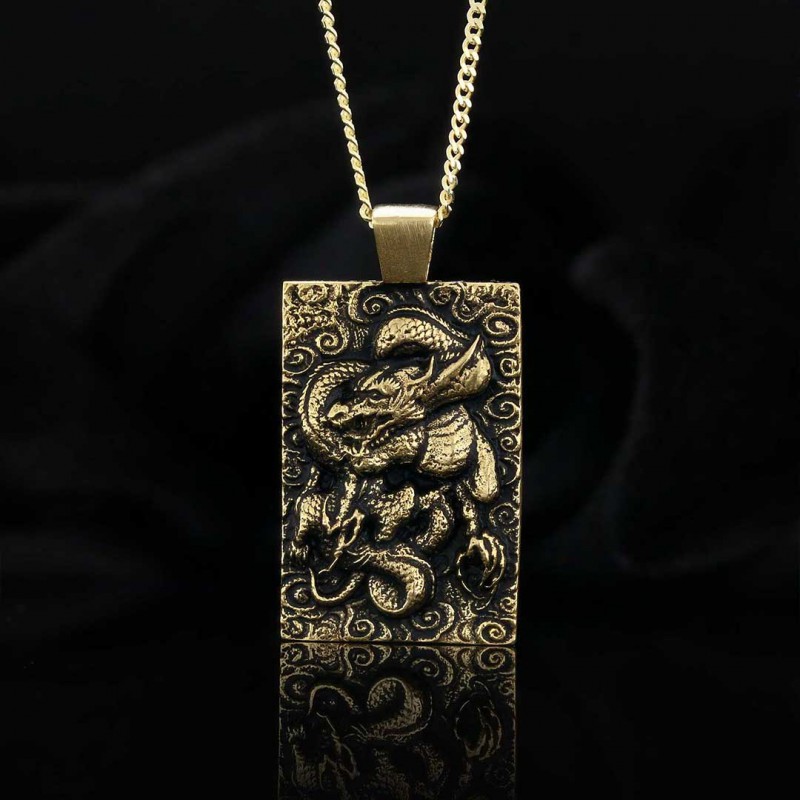 Unique Silver Dragon Necklace