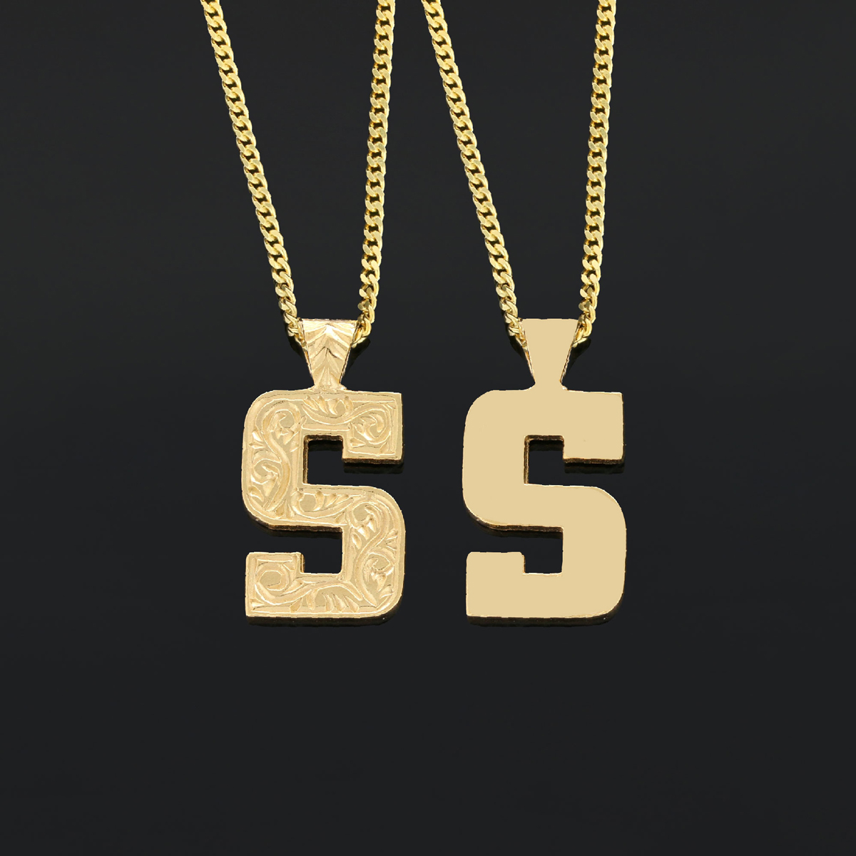 Unisex Special Design Letter Handmade Monogram S Sterling Silver Necklace