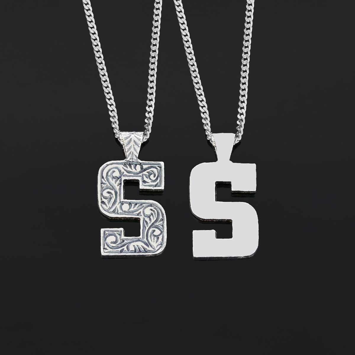 Unisex Special Design Letter Handmade Monogram S Sterling Silver Necklace Unisex Special Design Letter Handmade Monogram S Sterling Silver Necklace