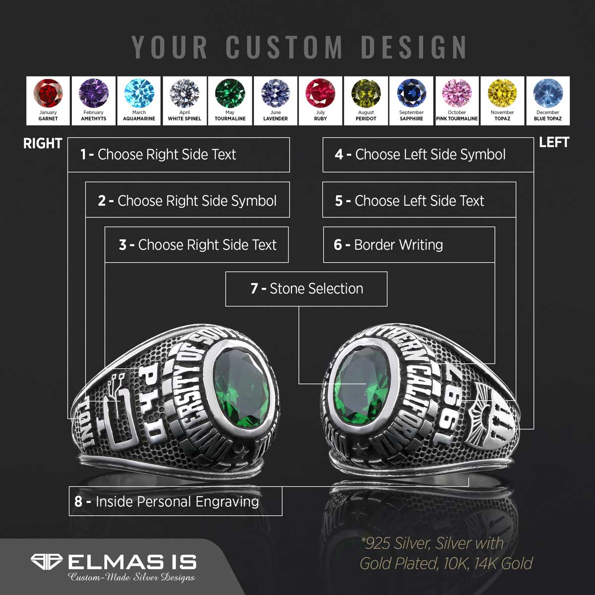 United States Veteran Ring, University of Michigan Ring, Customized High School Ring, University Ring, Customized Class Ring United States Veteran Ring, University of Michigan Ring, Customized High School Ring, University Ring, Customized Class Ring