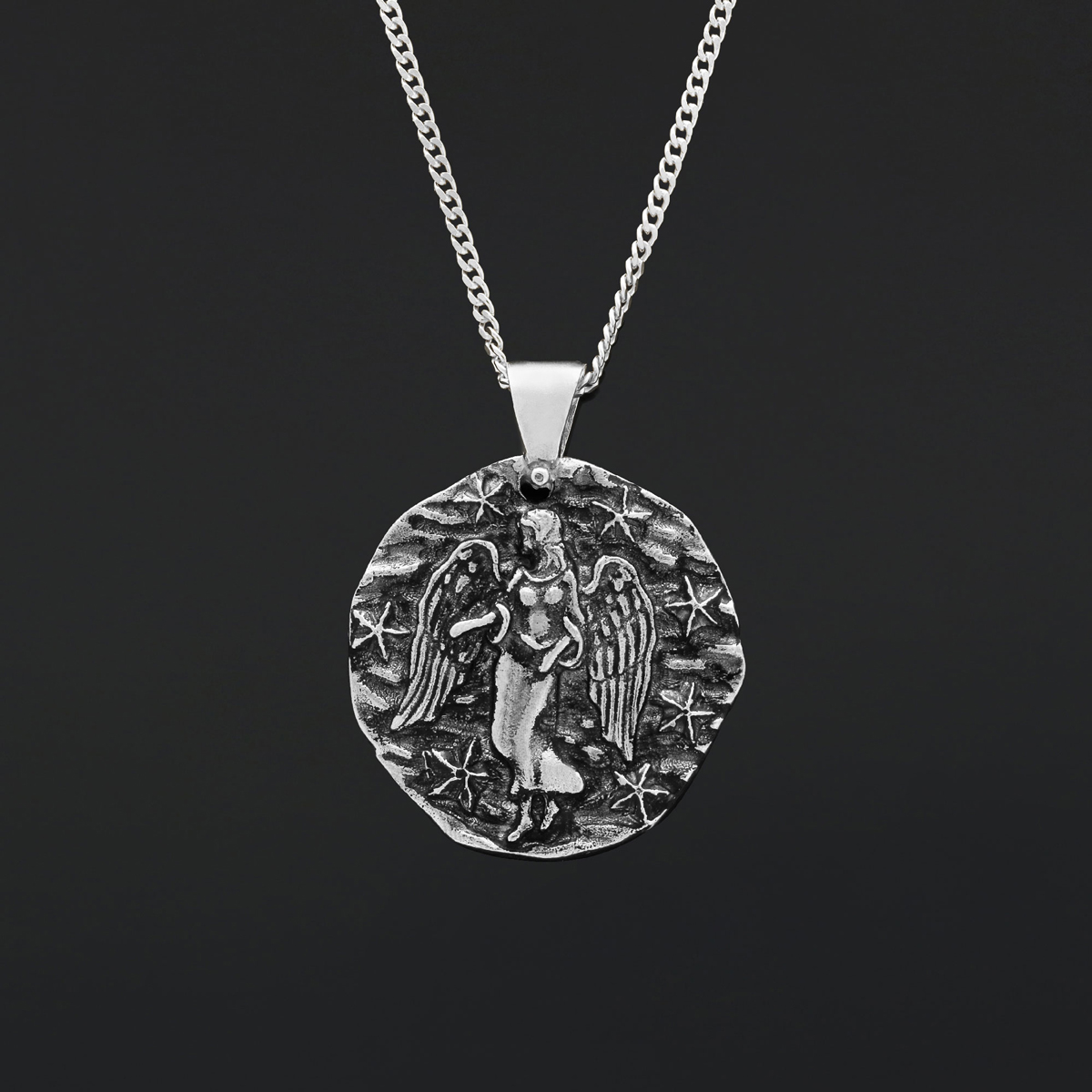 Virgo Pendant, Elegant Zodiac Necklace, Personalized Astrology Jewelry, Virgo Birth Sign, Customizable Sterling Silver Pendant