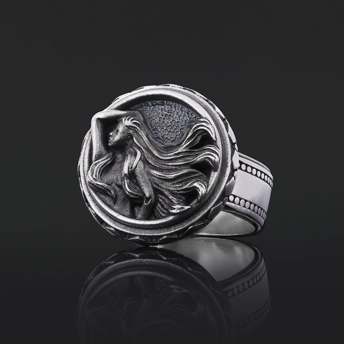 Virgo Zodiac Silver Ring