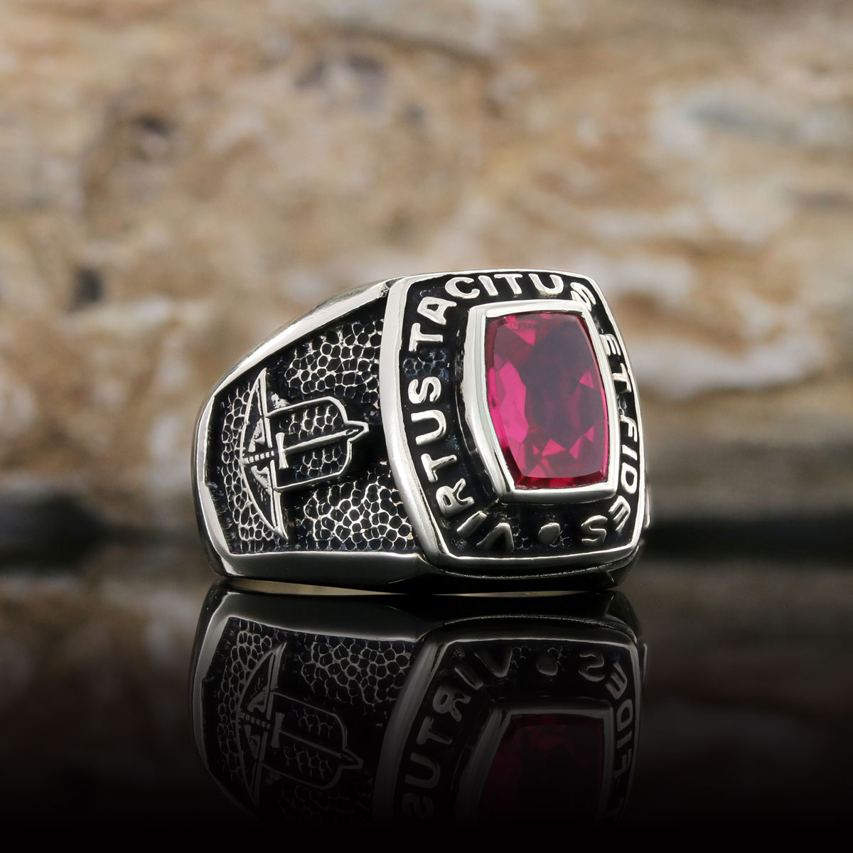 Virtus Tacitus Et Fides Masonic Ring, Signet Mason Ring, Mason Jewelry, Custom Mason Ring