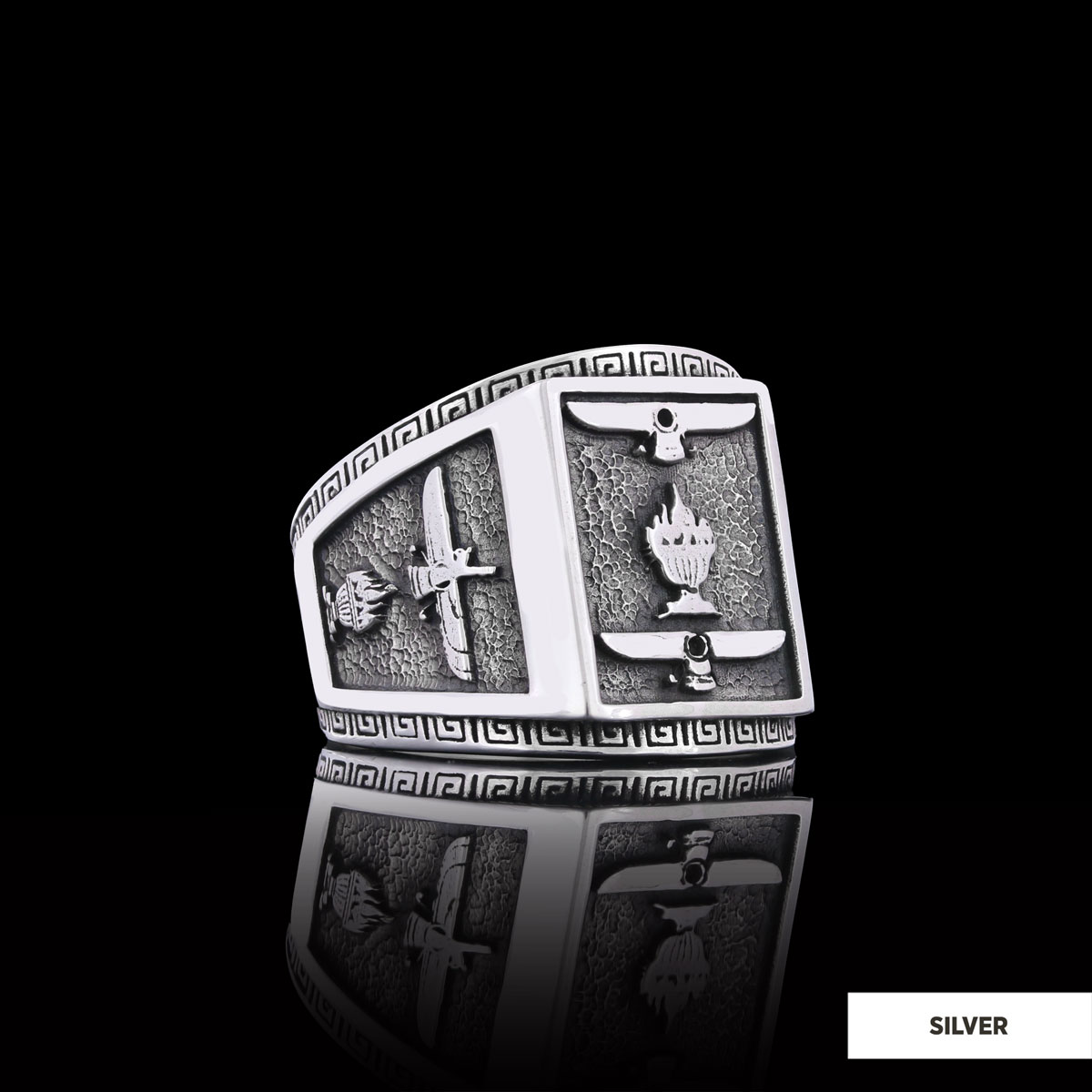 Zoroastrianism 925 Sterling Silver Ring, Zoroastrian Ring, Faravahar Ring, Zoroastrian Quora Ring, Religious Jewelry, Religious Gift