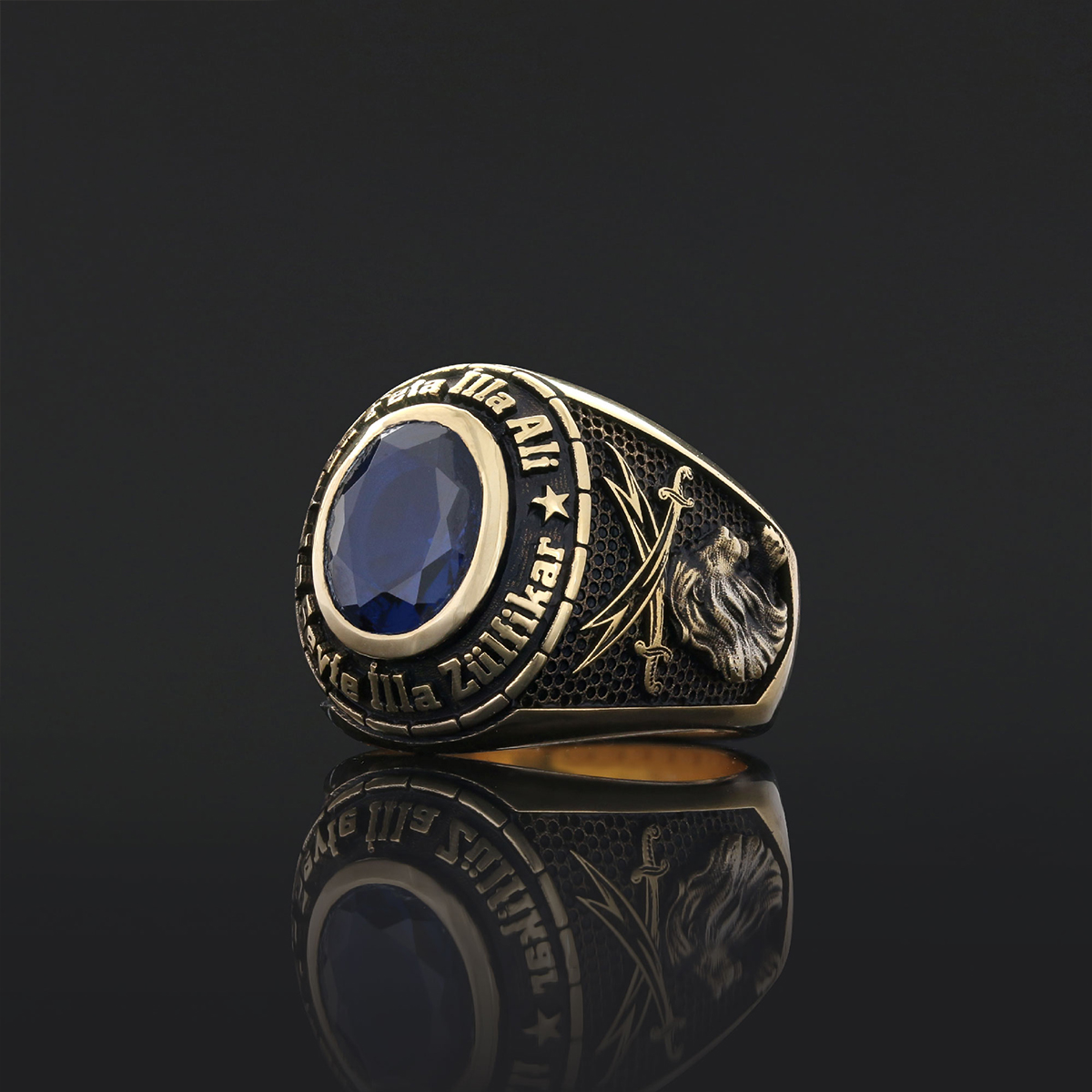 Zulfiqar Sword Ring, Muslim Ring, Dhulfiqar Sword Jewelry, Islamic Zulfiqar Stone With Ring, Hazrat Ali Lion Ring, Hz Ali Face Ring Gift