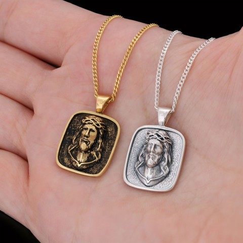 3D Silver Jesus Pendant, Religious Silver Necklace, Religious Christian Jewelry, Christ Accessory, Religious Gift