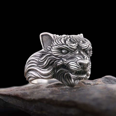 3D Wolf Head Ring, Silver Wolf Ring, Animal Jewelry, Gift for Her