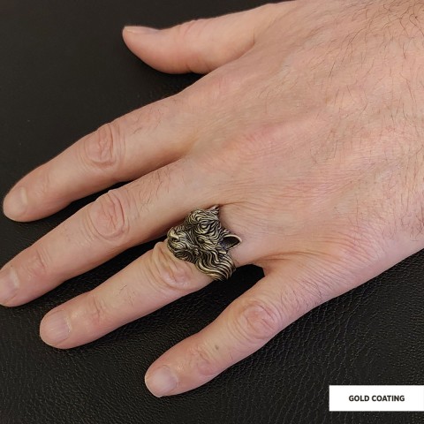 3D Wolf Head Ring, Silver Wolf Ring, Animal Jewelry, Gift for Her