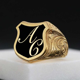 925 Sterling Silver A-C Letter Ring