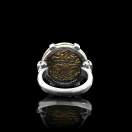 925 Sterling Silver Alexander the Great Coin Women Ring
