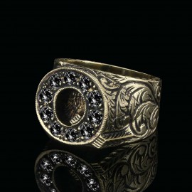 925 Sterling Silver Alphabet Q Ring