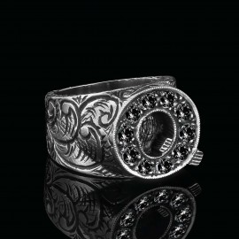 925 Sterling Silver Alphabet Q Ring