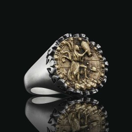925 Sterling Silver Aquarius Sign Ring