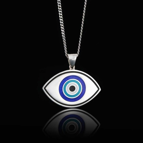 925 Sterling Silver Blue Evil Eye Beads Pendant