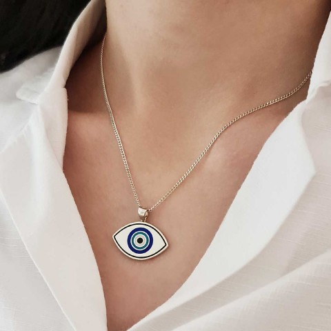 925 Sterling Silver Blue Evil Eye Beads Pendant