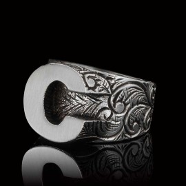 925 Sterling Silver C Letter Ring