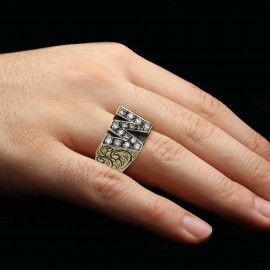 925 Sterling Silver Celtic Design Letter W Ring
