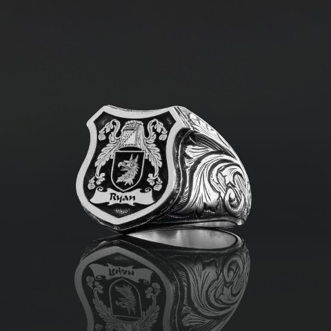 925 Sterling Silver Celtic Design Raised Family Ring