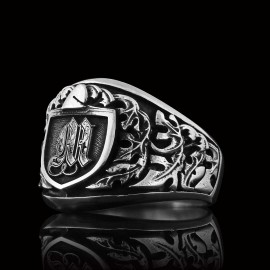 925 Sterling Silver Celtic M Letter Ring
