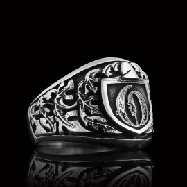 925 Sterling Silver Celtic O Letter Ring