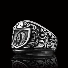925 Sterling Silver Celtic O Letter Ring