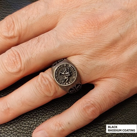 925 Sterling Silver Cross Masonic Ring, Round Master Mason Ring, Custom Masonic Ring