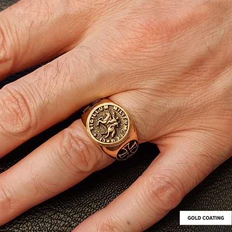 925 Sterling Silver Cross Masonic Ring, Round Master Mason Ring, Custom Masonic Ring