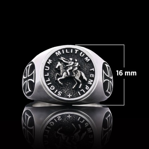 925 Sterling Silver Cross Masonic Ring, Round Master Mason Ring, Custom Masonic Ring