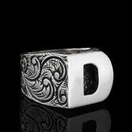 925 Sterling Silver D Letter Ring