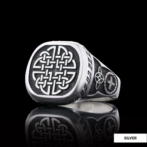 925 Sterling Silver Dara Celtic Knot Ring, Norse Mythology Dara Knot Rings