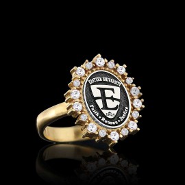 925 Sterling Silver Design Eastern University Women Ring