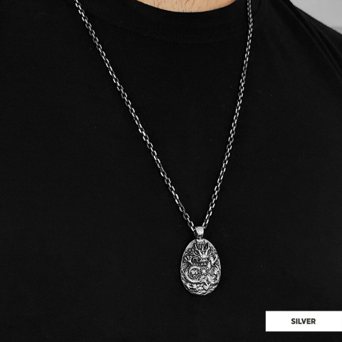 925 Sterling Silver Dragon Pendant